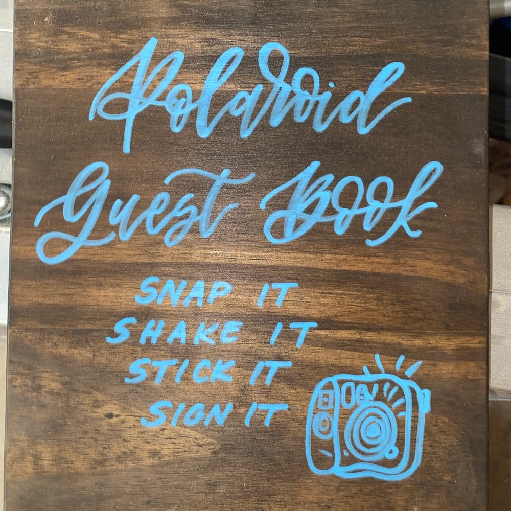 Polaroid guestbook sign